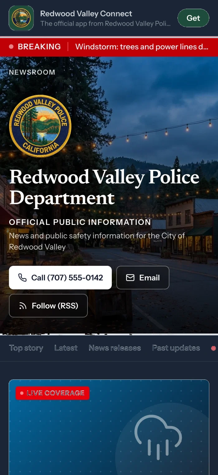 Community resident app newsroom on a phone